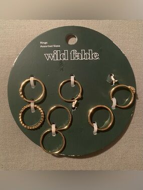 Wild Fable Gold Tone Ring Set Assorted Sizes Minimalist Stackable - 7